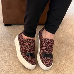 Sergio Rossi Pink Leopard Glitter Sneakers.  Never worn.